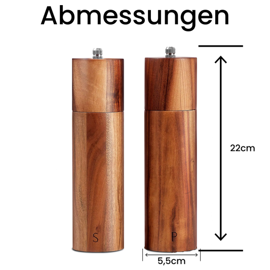 Pfeffer und Salzmühle aus Akazienholz